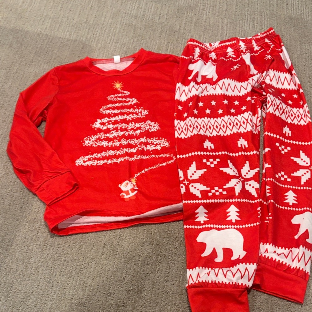 Amazon Red and White Kids Pajama Set
